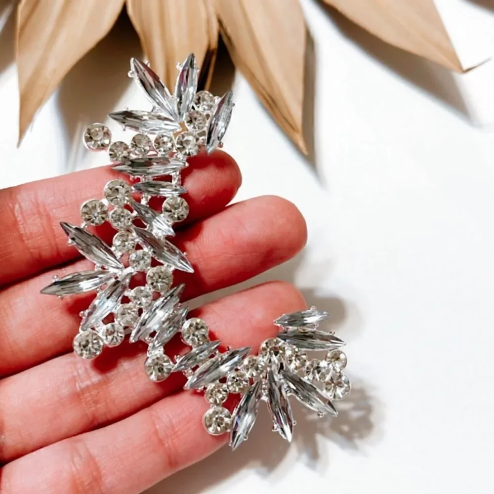 Rhinestone ear cuff earrings S519